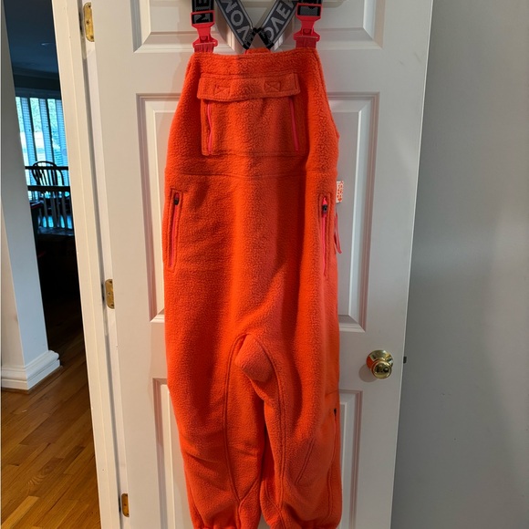 FP Movement by Free People Pants - FP Movement by Free People Orange Fleece Bib Jumpsuit